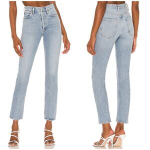 AGOLDE Riley High Rise Straight Crop Jean Dimension Wash